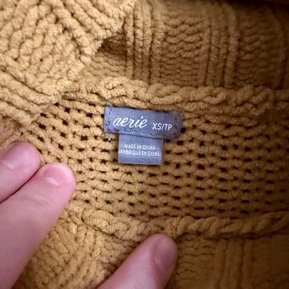Aerie Women’s Cozy Mustard Turtleneck Sweater - Size XS - Picture 3 of 6